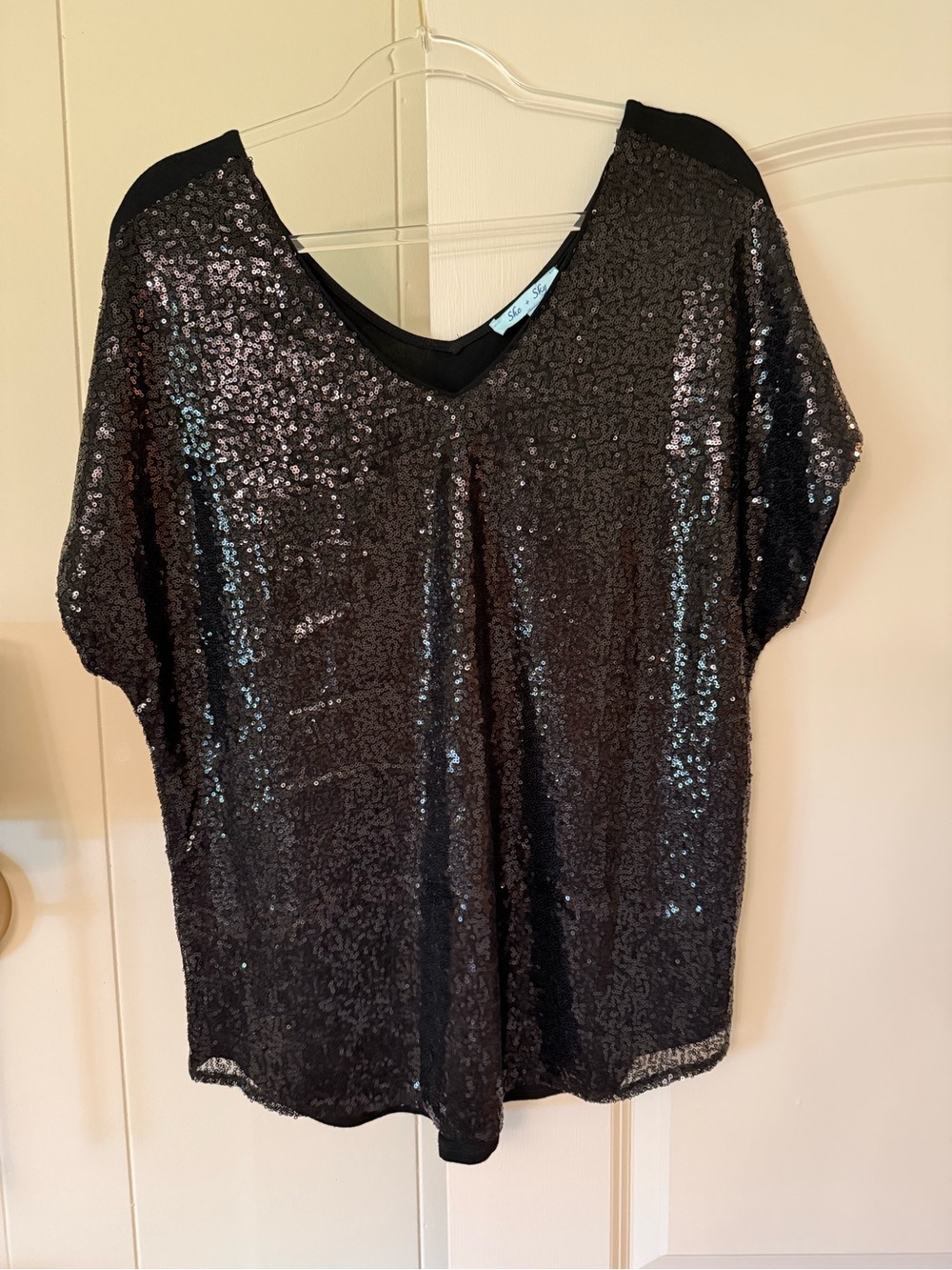 Black sequin top